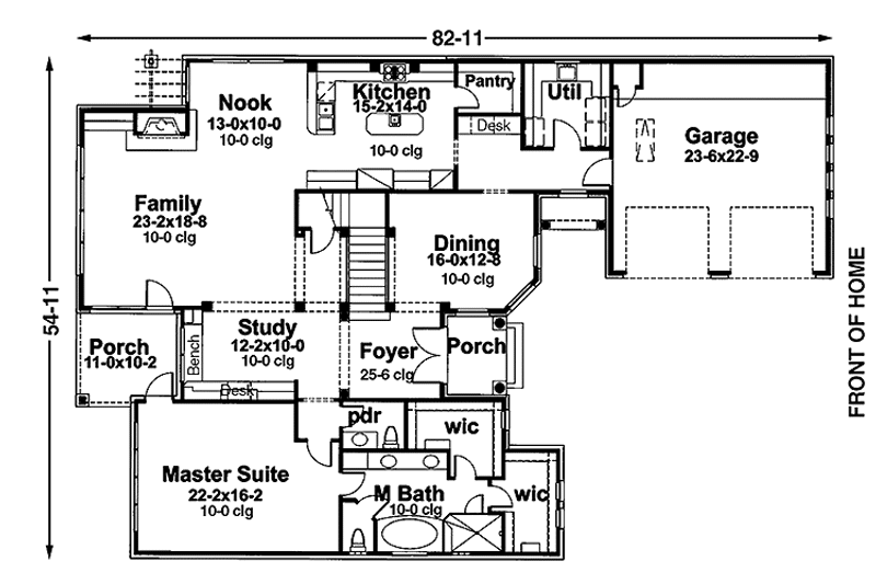 Home Plan - Floor Plan - Main Floor for European House Plan #120-223 - 5 bed, 3.5 bath