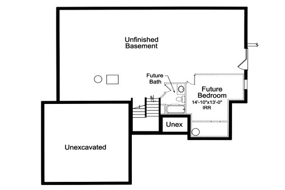 Floor Plan - Lower Floor for Traditional House Plan #46-913 - 3 bed, 2.5 bath