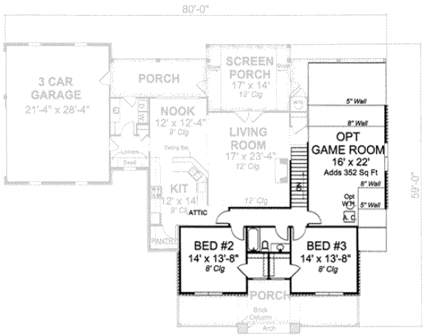 Home Plan - Traditional Floor Plan - Upper Floor Plan #20-1827