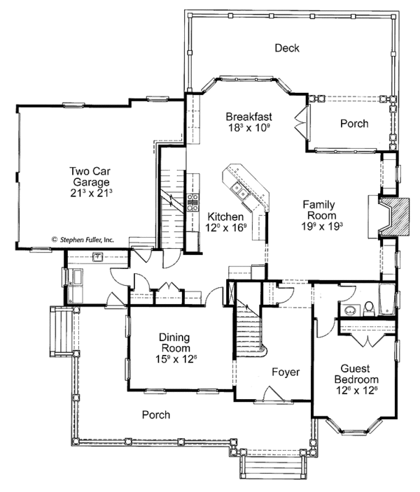 Architectural House Design - Country Floor Plan - Main Floor Plan #429-437