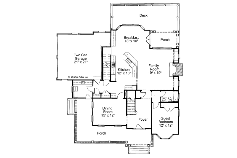 Home Plan - Floor Plan - Main Floor for Country House Plan #429-437 - 4 bed, 4 bath