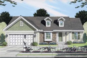Ranch Exterior - Front Elevation Plan #46-768