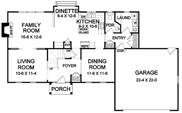 Home Plan - Traditional Floor Plan - Main Floor Plan #328-372