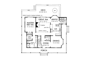 Floor Plan - Main Floor for Farmhouse House Plan #929-77 - 3 bed, 2.5 bath