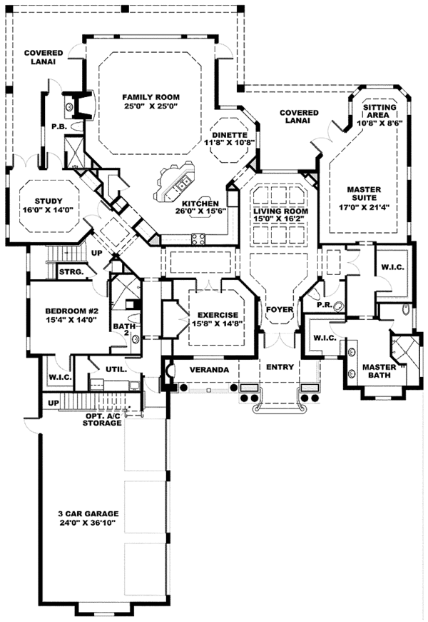Home Plan - Colonial Floor Plan - Main Floor Plan #1017-106
