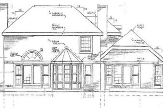 Exterior - Rear Elevation for European House Plan #3-191 - 4 bed, 3.5 bath