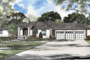 Mediterranean Exterior - Front Elevation Plan #17-3075