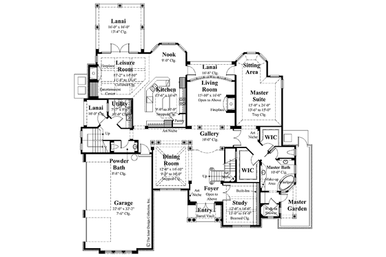 Floor Plan - Main Floor for Mediterranean House Plan #930-266 - 4 bed, 4.5 bath