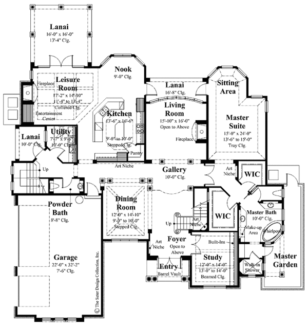 Mediterranean Floor Plan - Main Floor Plan #930-266