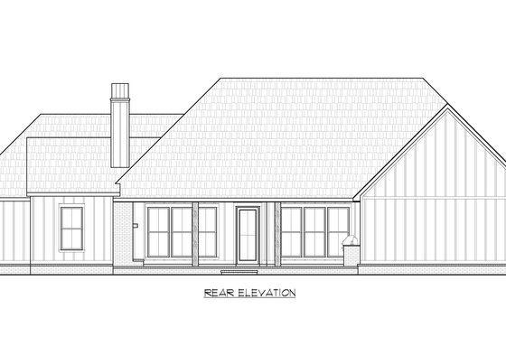 Exterior - Rear Elevation for Farmhouse House Plan #1074-82 - 4 bed, 4.5 bath