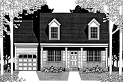 Country Style House Plan - 4 Beds 2 Baths 1592 Sq/Ft Plan #1053-5 Exterior 