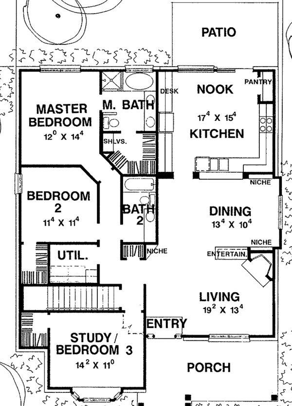 House Plan Design - Ranch Floor Plan - Main Floor Plan #472-218