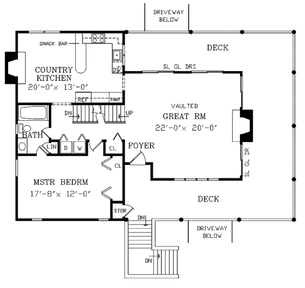 Architectural House Design - Log Floor Plan - Main Floor Plan #314-211