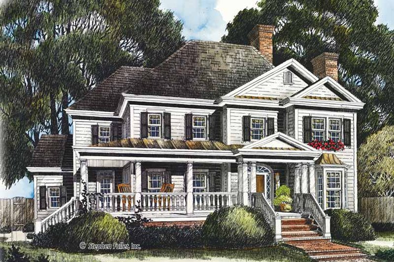 Home Plan - Exterior - Front Elevation 3 for Country House Plan #429-437 - 4 bed, 4 bath