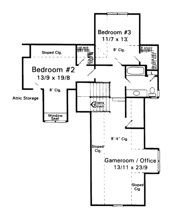 House Plan Design - Traditional Floor Plan - Upper Floor Plan #41-177
