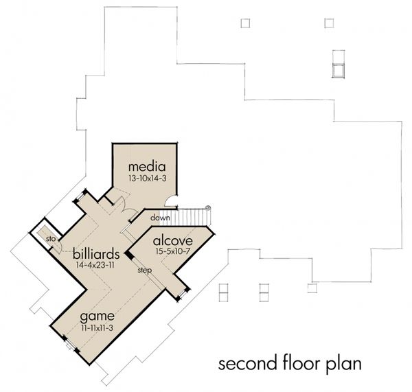 Craftsman Floor Plan - Upper Floor Plan #120-172