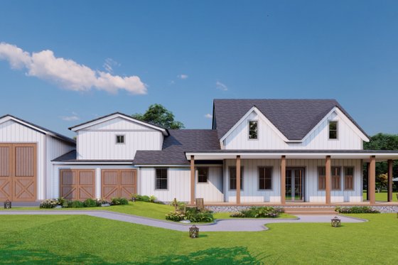 Exterior - Front Elevation 4 for Farmhouse House Plan #54-471 - 3 bed, 2.5 bath