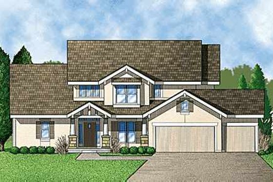 Exterior - Front Elevation for Traditional House Plan #67-306 - 4 bed, 3 bath