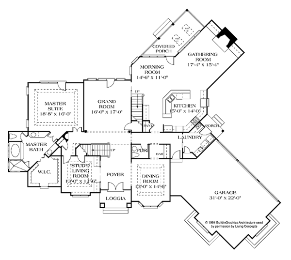 Dream House Plan - Traditional Floor Plan - Main Floor Plan #453-194