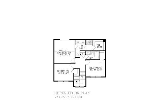 Floor Plan - Upper Floor for Craftsman House Plan #53-731 - 3 bed, 2.5 bath