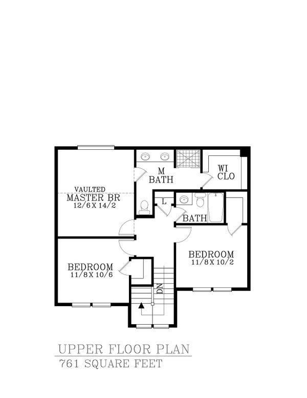 Craftsman Floor Plan - Upper Floor Plan #53-731