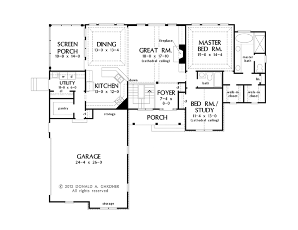 Architectural House Design - Craftsman Floor Plan - Main Floor Plan #929-953
