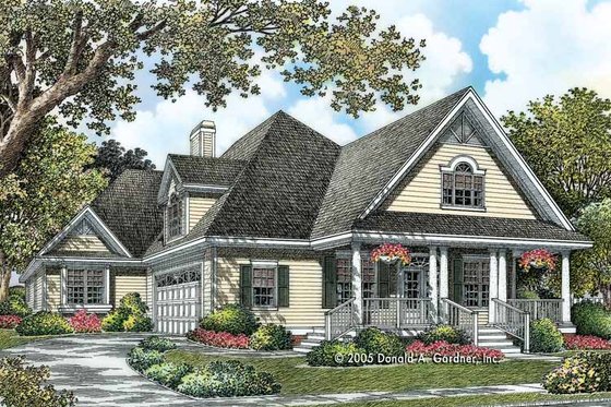 Exterior - Front Elevation 3 for Country House Plan #929-786 - 3 bed, 2 bath