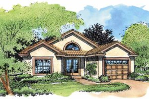 Home Plan - Mediterranean Exterior - Front Elevation Plan #320-557