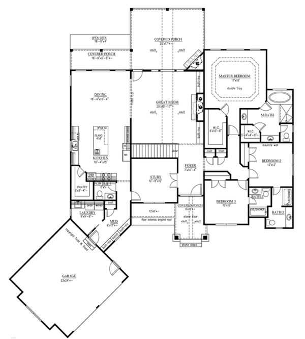 House Design - Ranch Floor Plan - Main Floor Plan #437-71