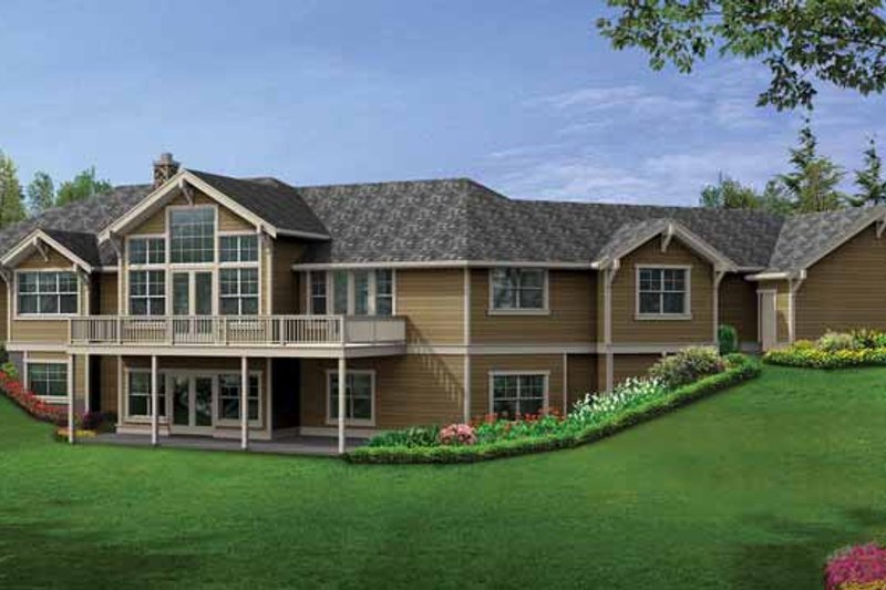 Architectural House Design - Exterior - Rear Elevation for Craftsman House Plan #132-552 - 4 bed, 3.5 bath