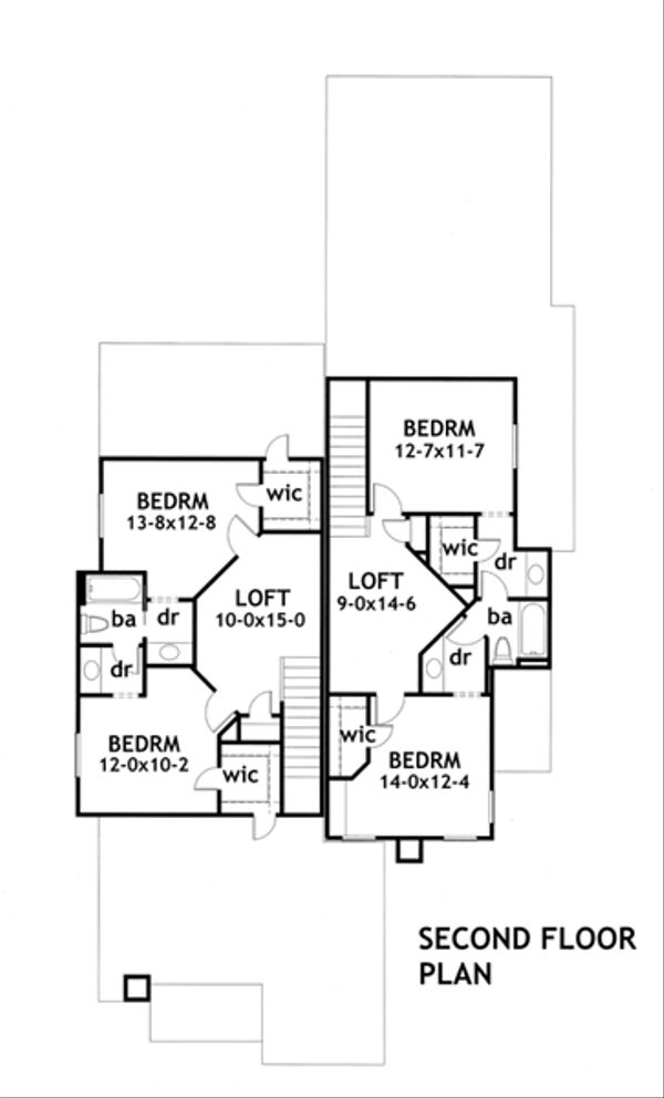 Dream House Plan - Craftsman Floor Plan - Upper Floor Plan #120-170