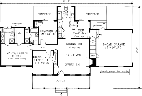 Home Plan - Country Floor Plan - Main Floor Plan #3-116
