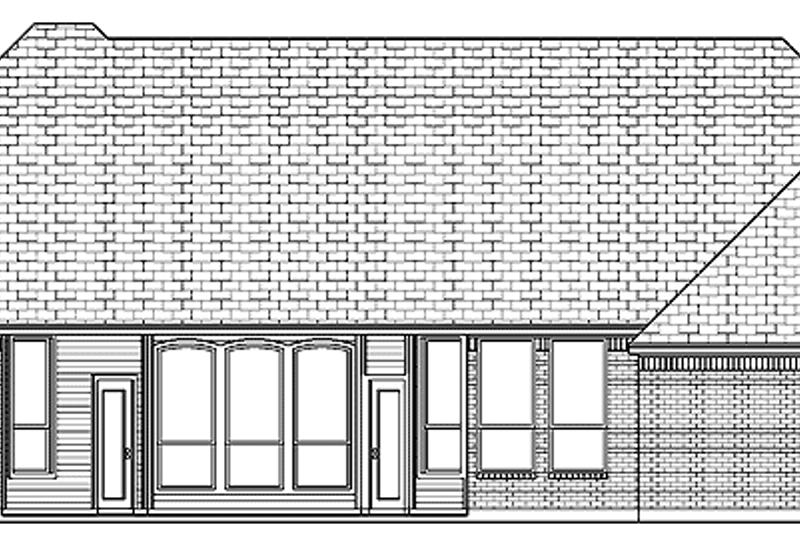 Home Plan - Exterior - Rear Elevation for European House Plan #84-775 - 4 bed, 3 bath
