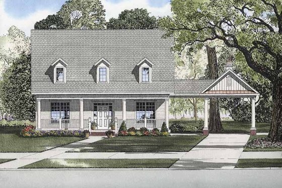 Exterior - Front Elevation 3 for Colonial House Plan #17-2873 - 3 bed, 3 bath