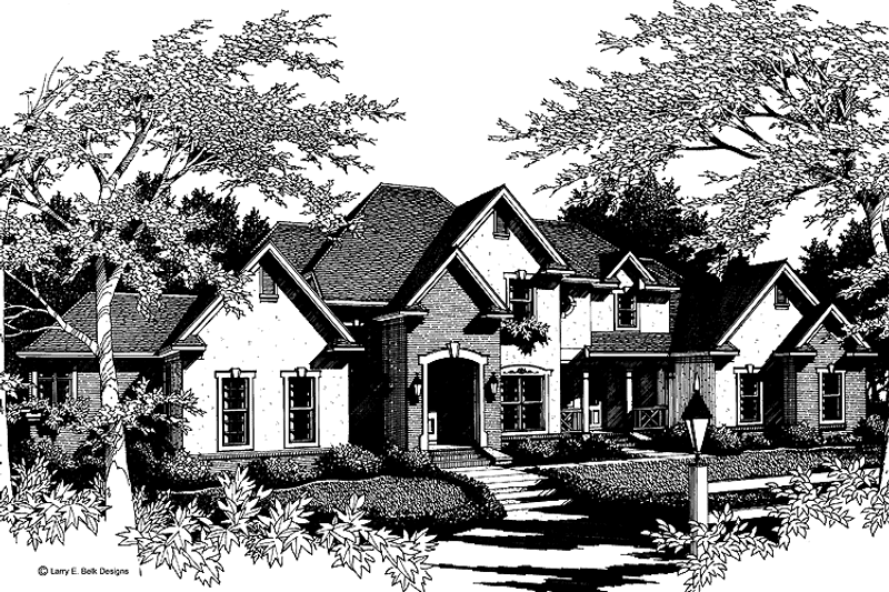 Dream House Plan - Exterior - Front Elevation 3 for Traditional House Plan #952-98 - 4 bed, 4.5 bath