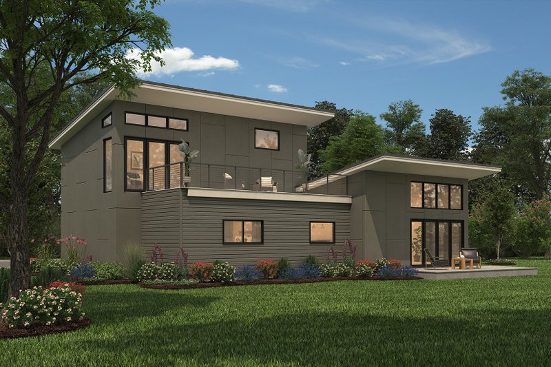House Blueprint - Exterior - Rear Elevation 5 for Modern House Plan #497-31 - 3 bed, 2 bath