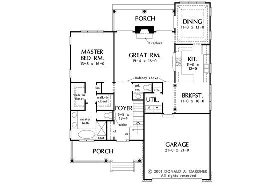 Floor Plan - Main Floor for Country House Plan #929-642 - 3 bed, 2.5 bath