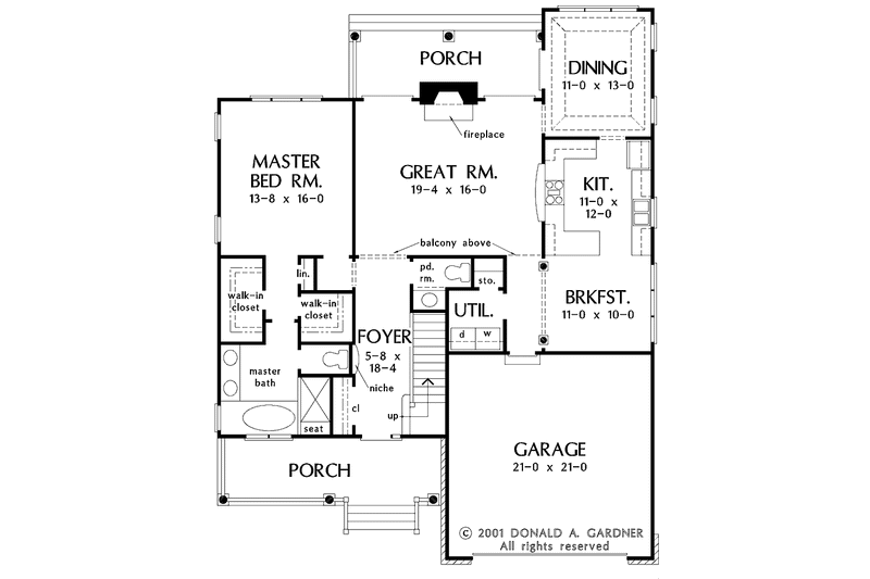 Dream House Plan - Floor Plan - Main Floor for Country House Plan #929-642 - 3 bed, 2.5 bath