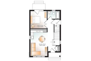 Floor Plan - Main Floor for Craftsman House Plan #23-2604 - 3 bed, 2 bath