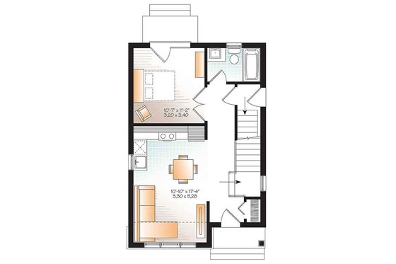 Floor Plan - Main Floor for Craftsman House Plan #23-2604 - 3 bed, 2 bath