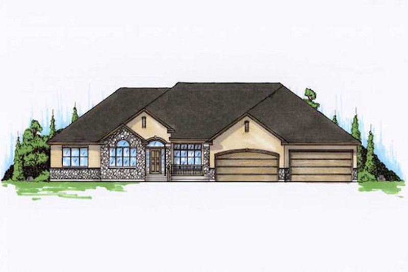 Architectural House Design - Traditional Exterior - Front Elevation Plan #5-328