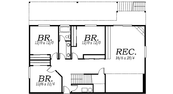 Bungalow Floor Plan - Lower Floor Plan #130-135