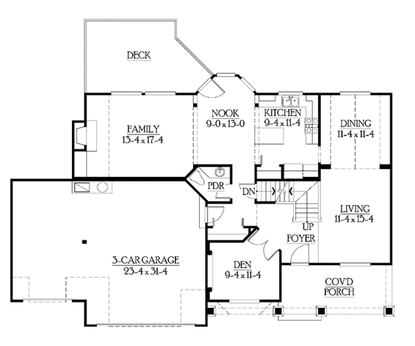 Architectural House Design - Craftsman Floor Plan - Main Floor Plan #132-301
