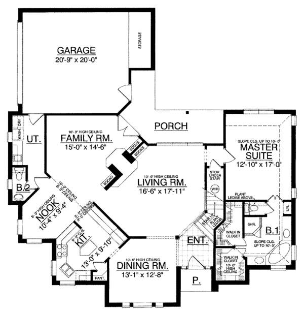 House Plan Design - Traditional Floor Plan - Main Floor Plan #40-477