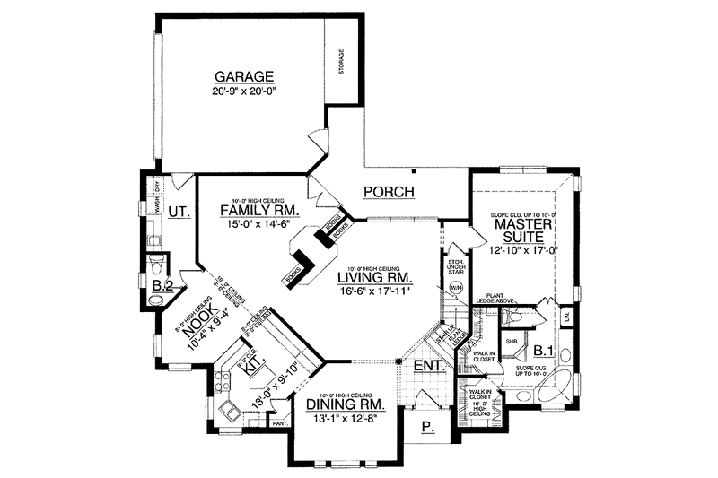 Dream House Plan - Floor Plan - Main Floor for Traditional House Plan #40-477 - 4 bed, 3.5 bath