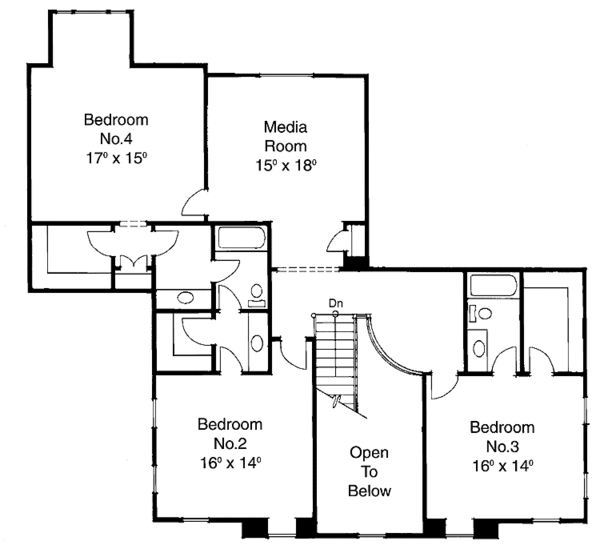 House Design - Classical Floor Plan - Upper Floor Plan #429-141