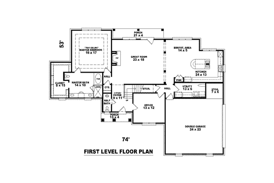 Floor Plan - Main Floor for European House Plan #81-1515 - 4 bed, 3.5 bath
