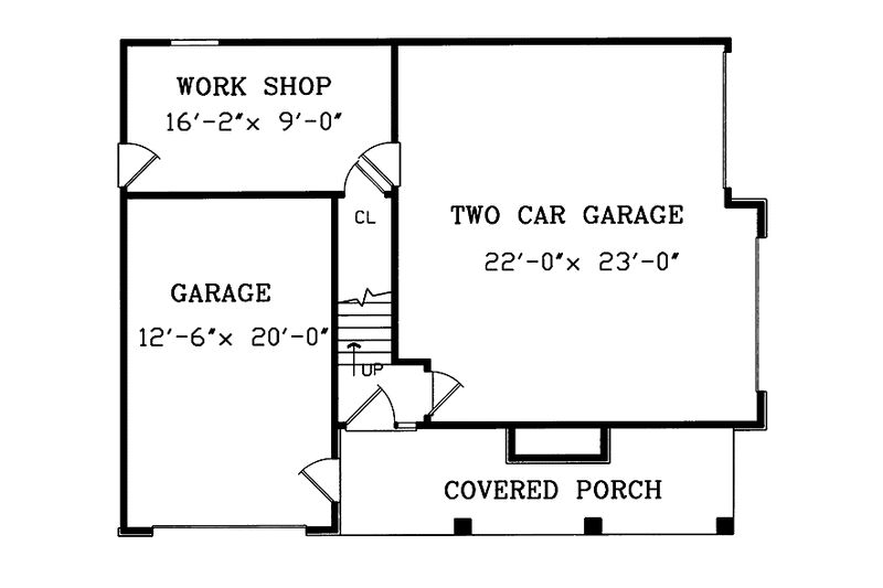 Home Plan - Floor Plan - Main Floor for Country House Plan #314-215 - 1 bed, 1 bath
