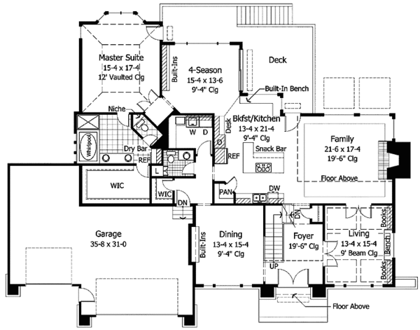 House Plan Design - Traditional Floor Plan - Main Floor Plan #51-774