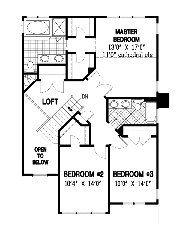 Dream House Plan - Traditional Floor Plan - Upper Floor Plan #953-104